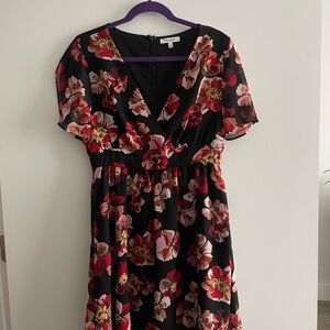 Floral Black Dress Madewell Size 8